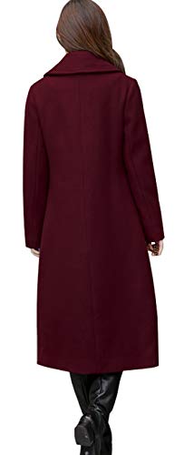 Women's Big Notch Lapel Single Breasted Mid-Long Wool Blend Coat