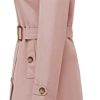 Women's Double Breasted Long Trench Coats Mid-Length Belted Overcoat Dress Jacket with Detachable Hood