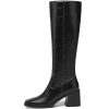 Women's Knee High Boots with Block Heels – Tall Fashion Boots with Side Zipper, Square Toe Long Boots for Fall Winter