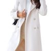 Women's Winter Jacket Double-Breasted Wool Blend Warm Long Trench Coat