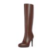 Knee High Boots Women Platform Stiletto Heel Tall Boots Round Toe Fall Winter Long boots for Women