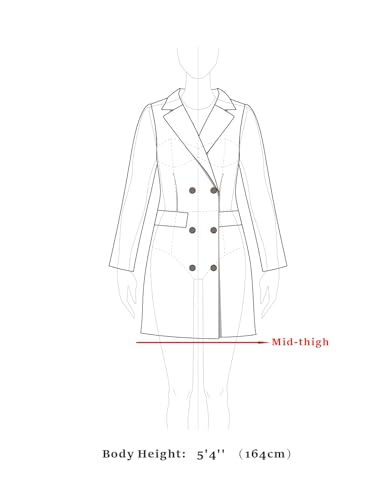 Women's Notched Lapel Double Breasted Raglan Winter Coats
