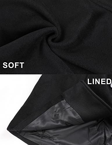 Womens Pea Coat Elegant Overcoat Single Breasted Winter Coat Dress Coat with Pockets