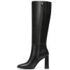 Women's Knee-High Boots Square Toe Chunky Heel Tall Boots for Women Side Zipper Fall Boots 2025 Stylish Long Boots Date Party