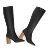 Knee High Boots Women Pointed Toe Stiletto Heel Tall Dress Boots Side Zipper Heeled Boots for Women