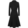 Women's Winter Warm Wool Dress Overcoat Notch Lapel Single Breasted Coat Elegant Lapel Long Trench Coat Jacket