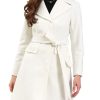 Winter Coats for Women's Lapel Collared Single Breasted with Belt Overcoat Trench Outerwear