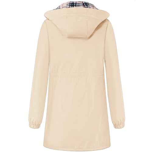 Rain Coat for Women Waterproof with Hood Lightweight Women's Rain Jacket Outdoor Trench Windbreaker Long Raincoats