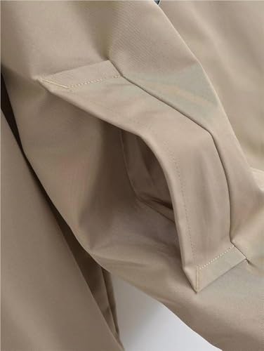 Women's Double Breasted Short Trench Coat Casual Lapel Long Sleeve Jacket Four Seasons Outerwear
