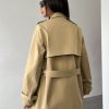 womens trench coat Long Sleeve Double Breasted Casual Short Trench Coat