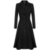 Women's Winter Warm Wool Dress Overcoat Notch Lapel Single Breasted Coat Elegant Lapel Long Trench Coat Jacket