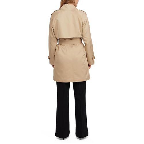 Women's Trench Coat - Waist Belted Button Up Long Raincoat for Ladies (Sizes: S-XL)