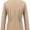 Women's Cropped Trench Coat Classic Double Breasted Lapel Jacket Water Repellent Outerwear