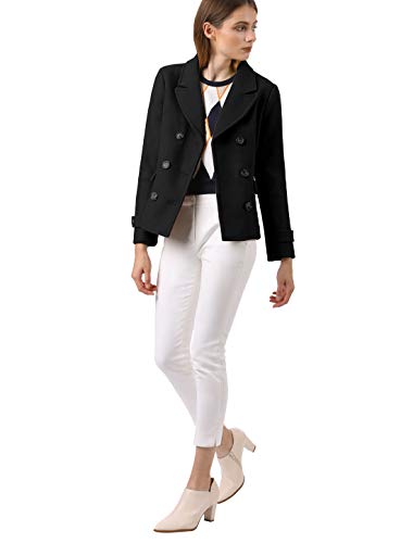 Women's Notched Lapel Double Breasted Pea Coat