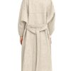 Womens Long Pea Coats Oversized Wrap Wool Blend Trench Coats Winter Open Front Cardigan Overcoats