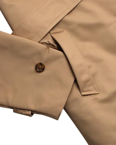 Women's Trench Coat - Waist Belted Button Up Long Raincoat for Ladies (Sizes: S-XL)