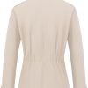 Women's Cropped Trench Coat Classic Double Breasted Lapel Jacket Water Repellent Outerwear