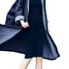 Women's Casual Hooded Denim Jacket Open Front Loose Fit Boyfriend Jean Long Trench Coat with Hood