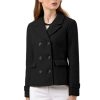 Women's Notched Lapel Double Breasted Pea Coat