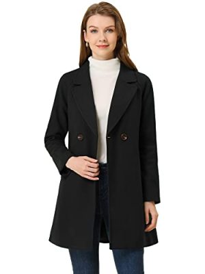 Women's Notched Lapel Double Breasted Raglan Winter Coats