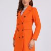 Women's Winter Coat Elegant Notched Lapel Double Breasted Trench Coat