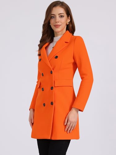Women's Winter Coat Elegant Notched Lapel Double Breasted Trench Coat