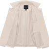 Women's Cropped Trench Coat Classic Double Breasted Lapel Jacket Water Repellent Outerwear