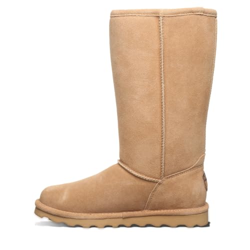 Women's Elle Tall Iced Coffee Size 7 | Women's Classic Suede Pull On Comfortable Winter Boot