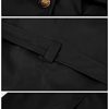 Women's Double Breasted Long Trench Coats Mid-Length Belted Overcoat Dress Jacket with Detachable Hood