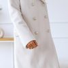 Women's Winter Jacket Double-Breasted Wool Blend Warm Long Trench Coat