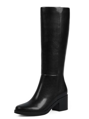 Knee High Boots for Women 2.56" Chunky Heel Round Toe Side Zipper Fall Winter Dress Tall Boots for Women