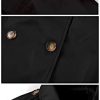 Women's Double Breasted Long Trench Coats Mid-Length Belted Overcoat Dress Jacket with Detachable Hood