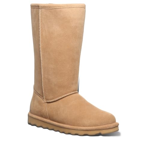 Women's Elle Tall Iced Coffee Size 7 | Women's Classic Suede Pull On Comfortable Winter Boot