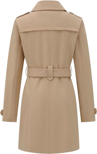 Women's Trench Coat Double Breasted Classic Long Coat Windproof Fashion Outerwear