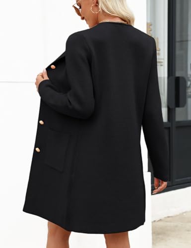 Women’s Fall Long Cardigan Sweater Crewneck Button Down Coat 2025 Coatigan Outerwear with Pocket
