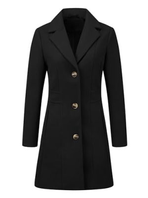 Women's Winter Pea Coat 2025 Fall Single Breasted Long Outerwear Trench Coats