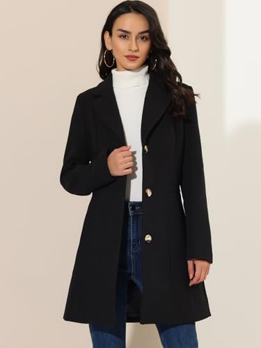 Women's Winter Pea Coat 2025 Fall Single Breasted Long Outerwear Trench Coats
