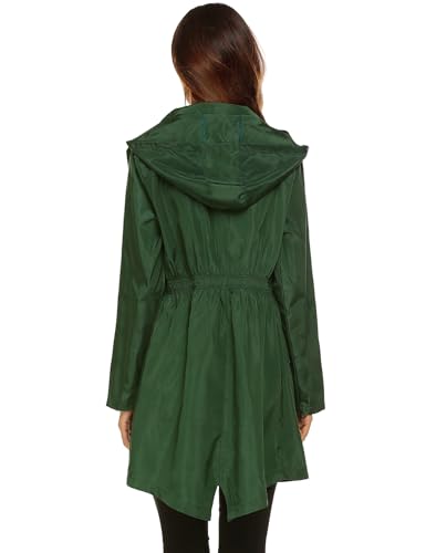 Women Waterproof Lightweight Rain Jacket Active Outdoor Hooded Raincoat