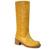 Women's Knee High Boots Chunky Block Heel Long Boots Square Toe Low Heel Boots for Women
