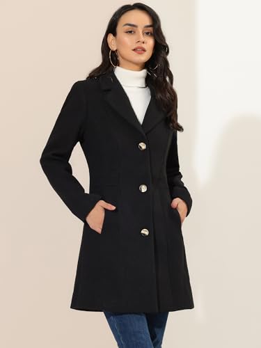 Women's Winter Pea Coat 2025 Fall Single Breasted Long Outerwear Trench Coats