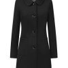 Women's Winter Single Breasted Peter Pan Collar Outwear Trench Coat