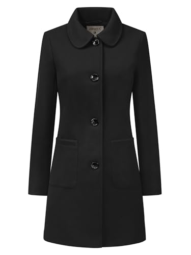 Women's Winter Single Breasted Peter Pan Collar Outwear Trench Coat