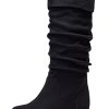 Women's 942 Knee High Boots Suede Slouch Flat Comfort Boots