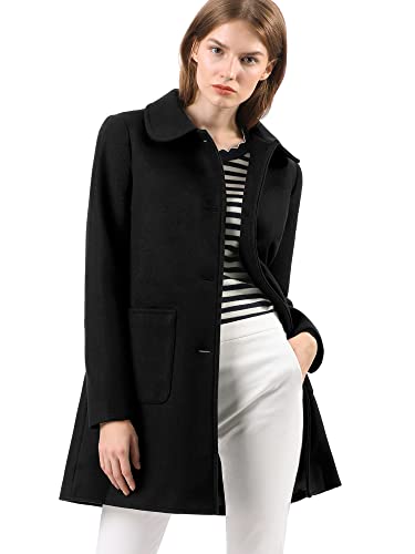 Women's Winter Single Breasted Peter Pan Collar Outwear Trench Coat