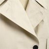 Women's Double-Breasted Short Trench Coat Solid Color Lapel Long Sleeve Jacket Lightweight Trendy Outerwear