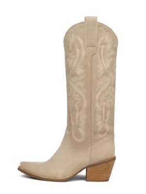 Knee High Boots Women Cowgirl Cowboy Western Fall Chunky Block High Heel Tall Long Fashion Boot Side Zipper