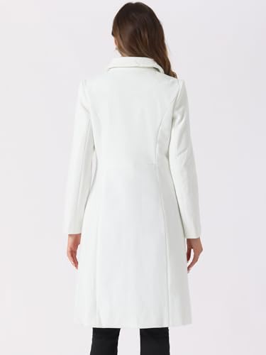Winter Trench Coat for Women Overcoat Peter Pan Collar Single Breasted Long Pea Coat