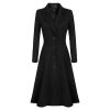 Women's Winter Warm Wool Dress Overcoat Notch Lapel Single Breasted Coat Elegant Lapel Long Trench Coat Jacket