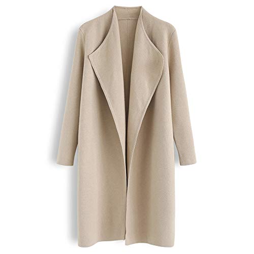 Women's Classy Open Front Knit Coat Cardigan Coatigan Light Jacket