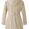 Women's Plus Size Trench Coat Double-Breasted Waterproof Lapel Overcoat Stylish Pea Coat with Detachable Hood